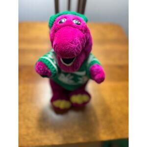 Vintage Christmas Dakin Barney the Dinosaur, Vintage 1992 Barney Plush, 13" tall